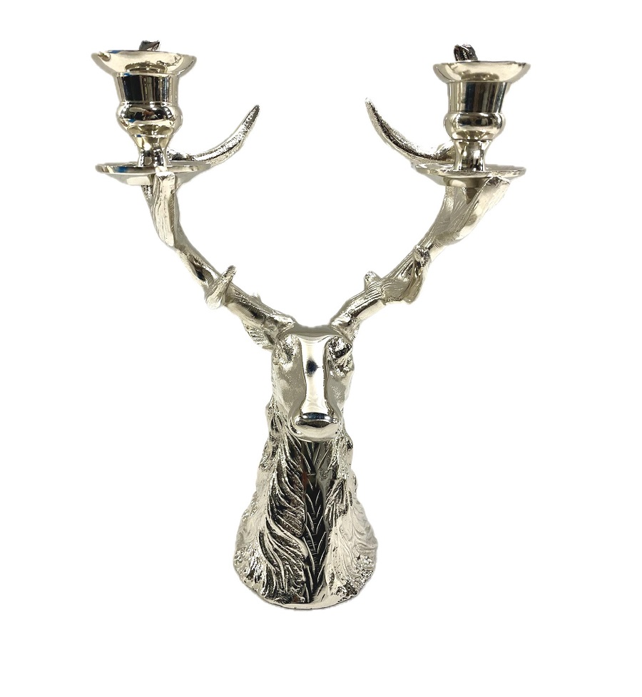 Sfesnic cu cap de ren, din nichel, 22x13x33 cm