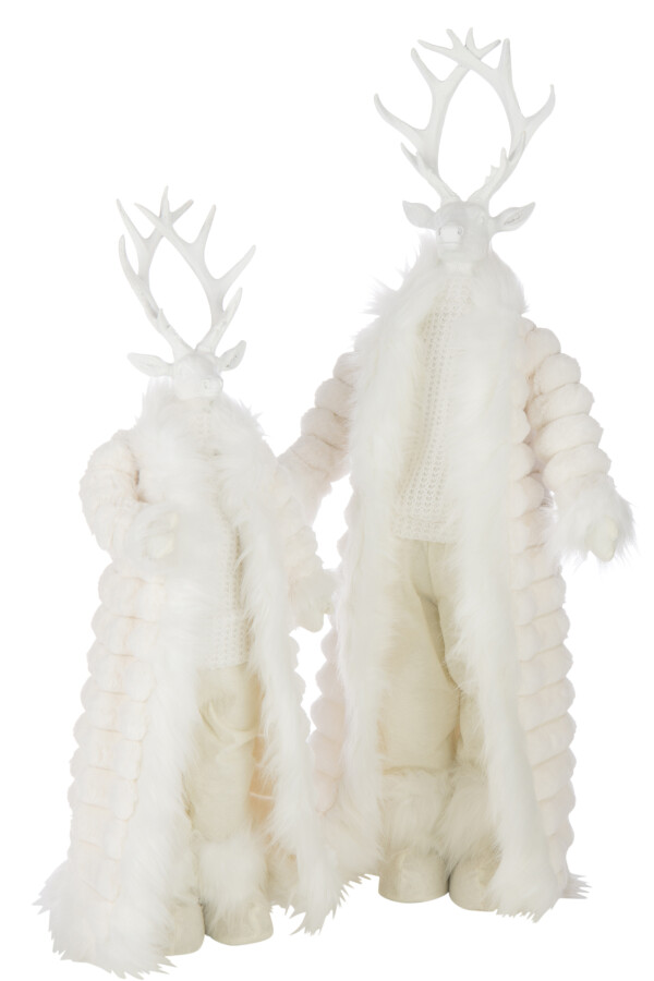 Decor ren în picioare din poliester, alb, mărime mare 92x	32  x 21 cm