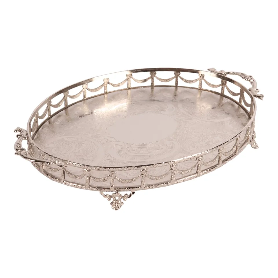 Tavă ovală din alamă, 38 cm 