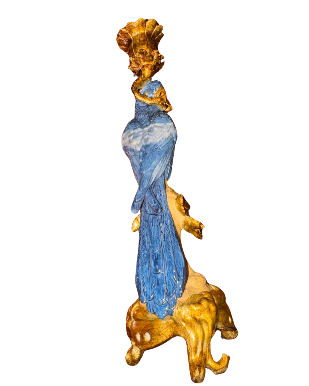 Suport pentru lumânare pasăre din rășină, 32 cm