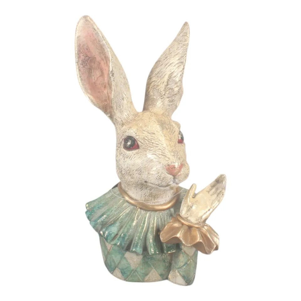 Figurină bust iepure din rășină, 24 cm