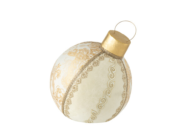 Glob decorativ cu model, din rășină și material textil, auriu, mărime L (40x40x51cm)