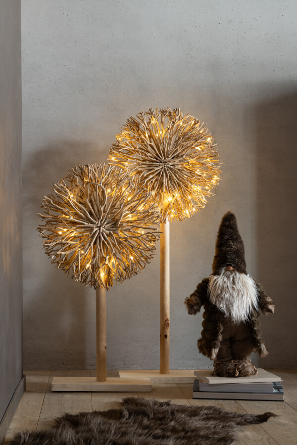 Spiriduș decorativ Forest din material textil, maro, mărime S (25x18x64 cm)