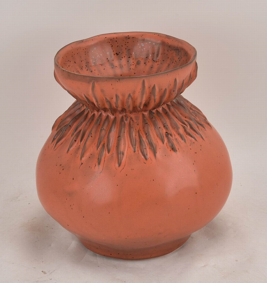 Vază ceramică portocalie „Austin”, D24x24 cm (înălțime)