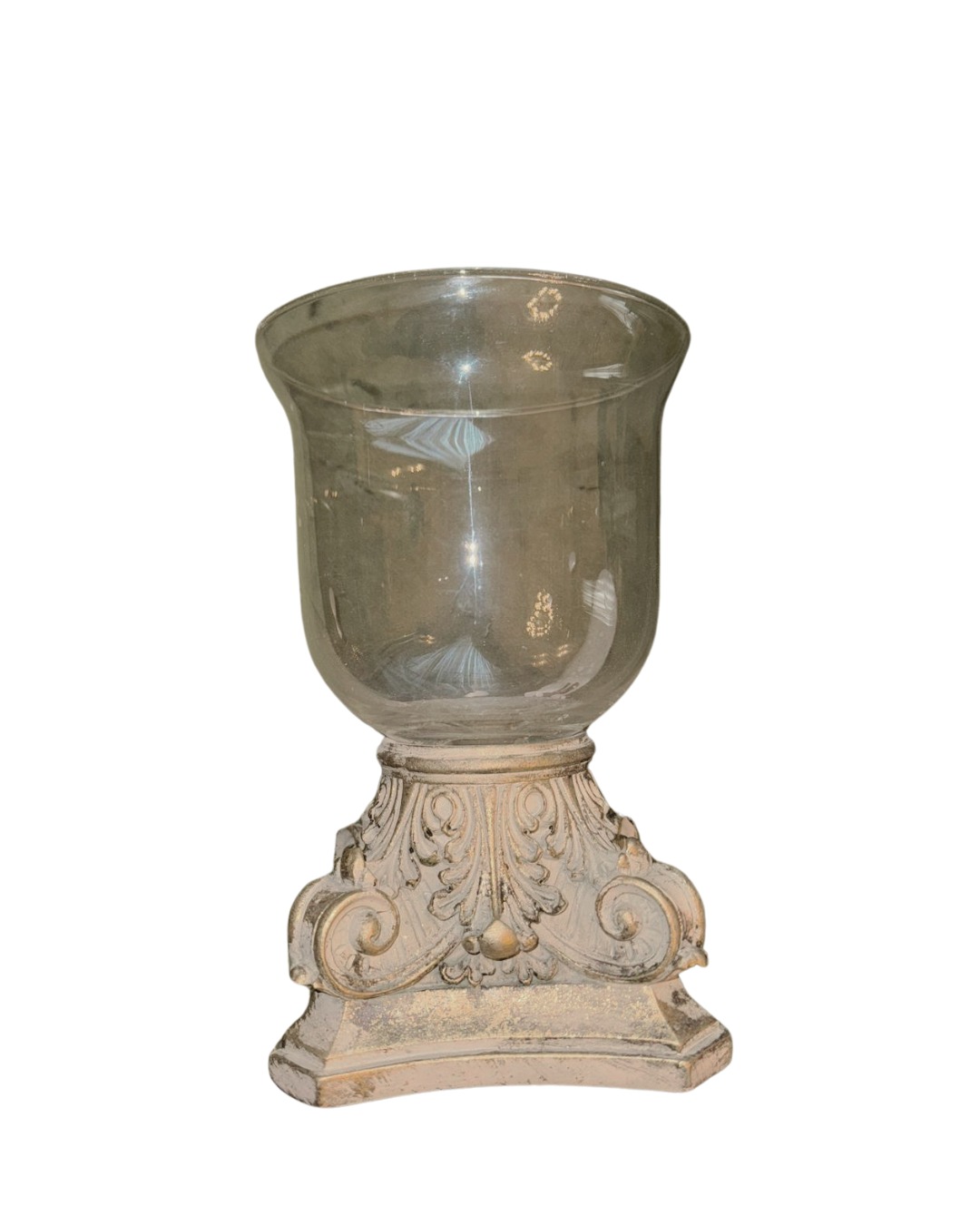 Suport de lumanare din lemn cu sticla 25x15 cm