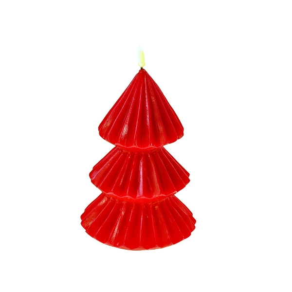 Lumânare LED cu flacără 3D, roșie - 12,5 x 21,5 cm